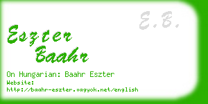 eszter baahr business card